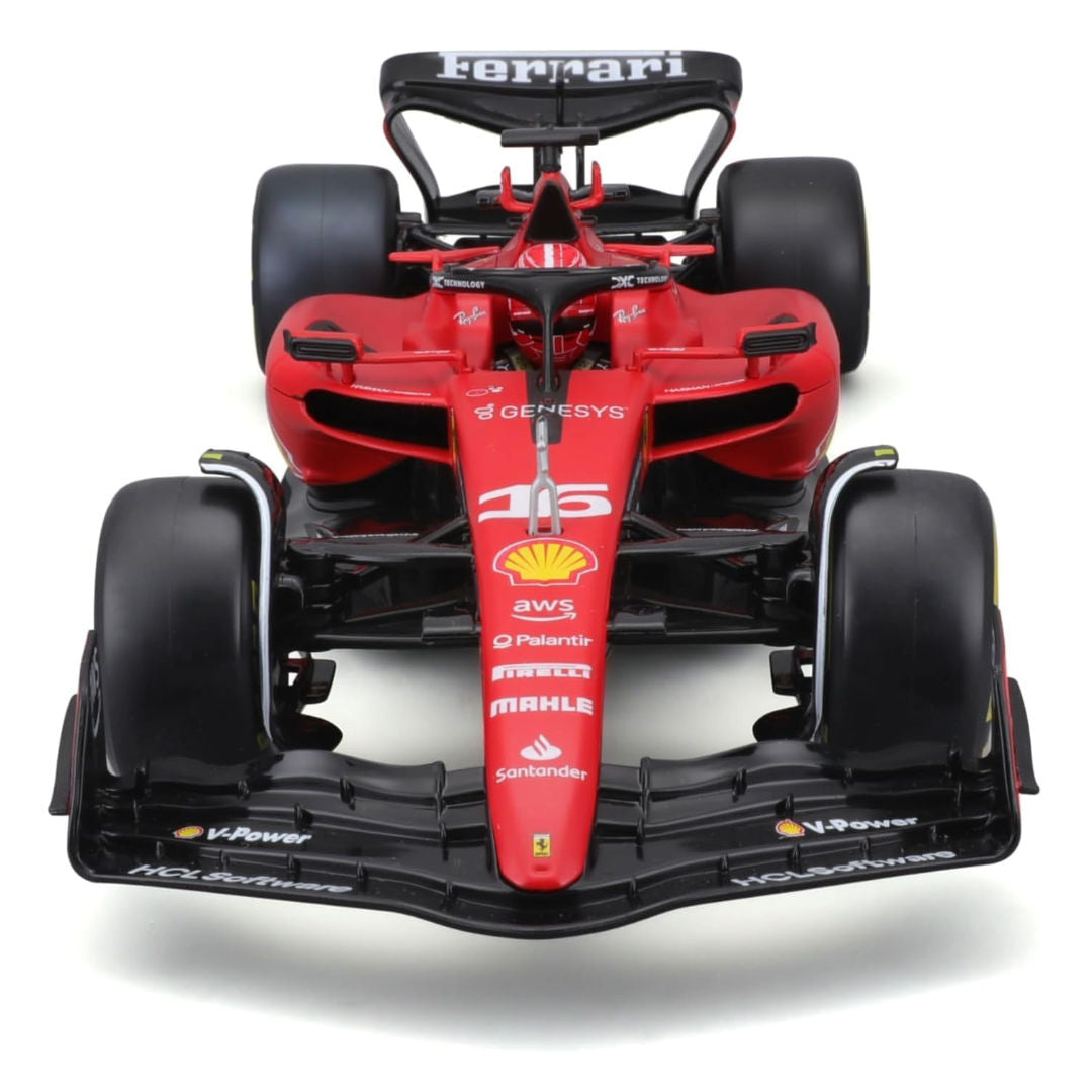 Bburago Formula 1, Racing Ferrari SF-23 #16, Charles Leclerc Die-Cast Car, Red, 1:18
