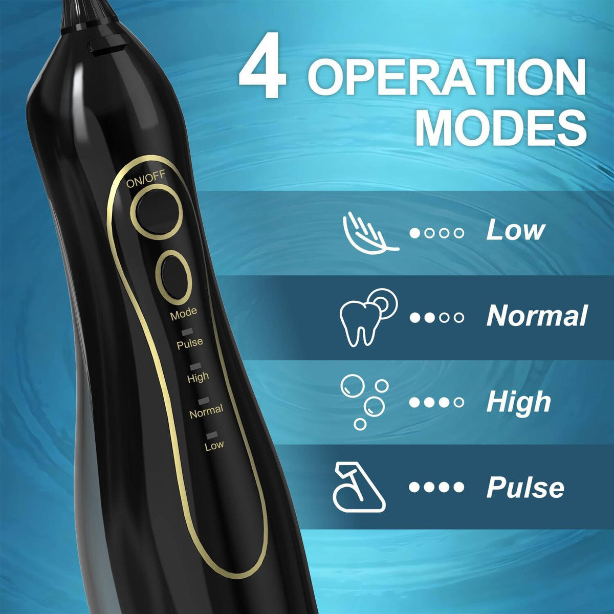 EPICARMA F5 Smart Oral Irrigator, Black,EA-FLSF5-BK