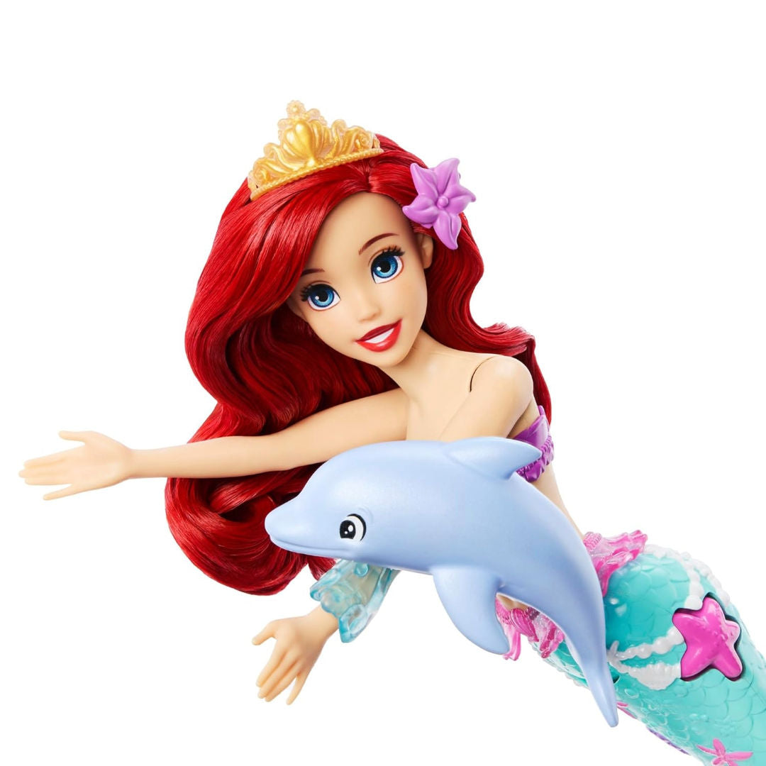 Disney Princess The Little Mermaid Ocean Friends Ariel Swimming Mermaid Doll With Squirt Toy, For Age 3+ Years