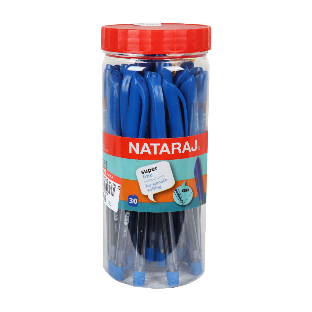 Nataraj 0.7mm Fine Ball Point Pens, 30 Pieces Pack, Blue Ink
