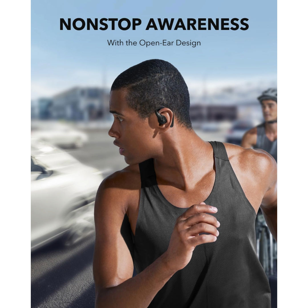 Anker Soundcore AeroFit Pro Open-Ear Wireless Earbuds with Spatial Audio & Neckband, Black