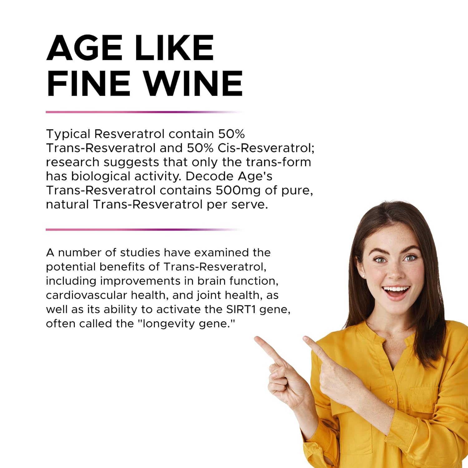 DECODE AGE Trans-Resveratrol 500 Capsules 60