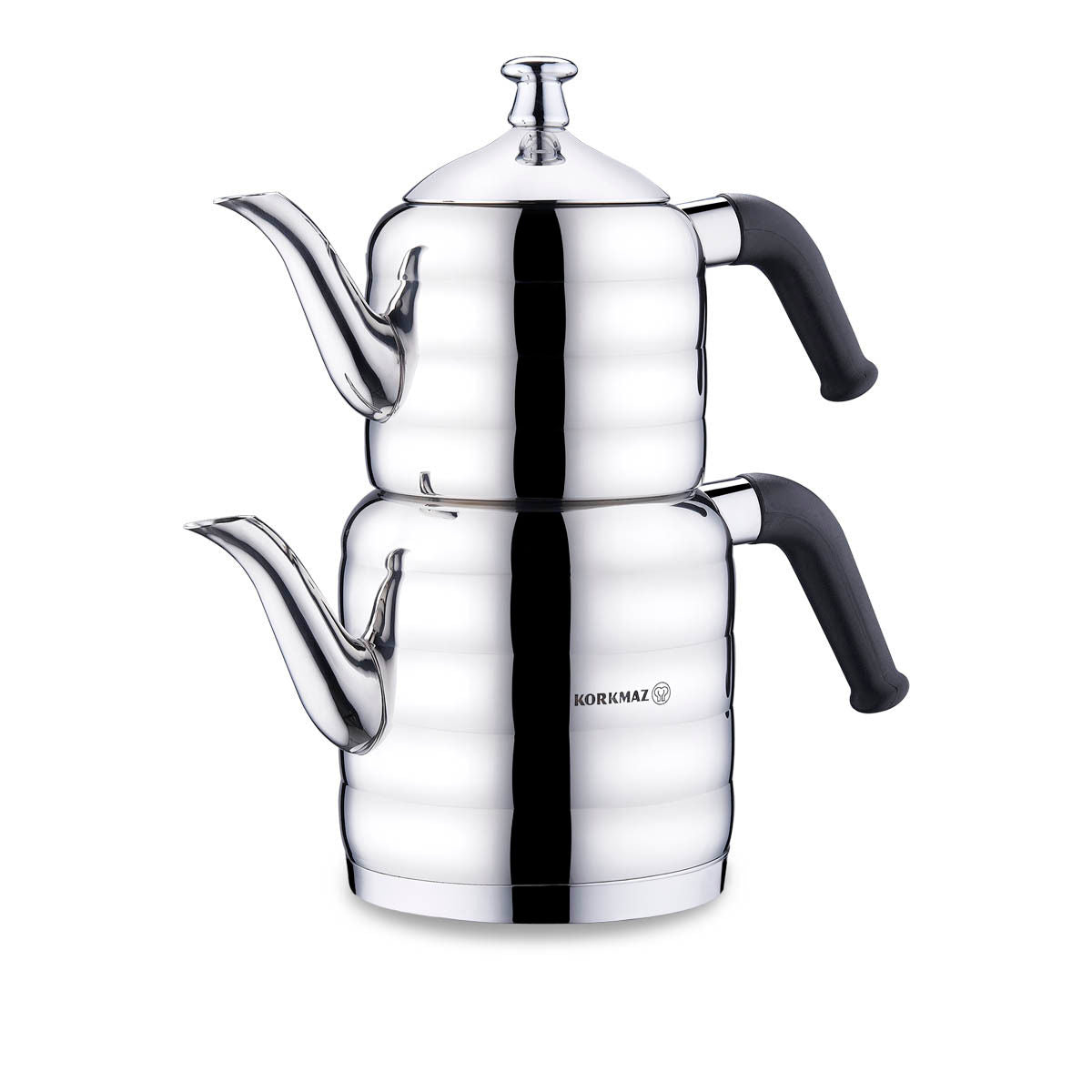 Korkmaz Mina Maxi Tea Pot Set, Stainless Steel, 2 Liter Capacity, A036