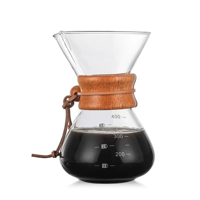 Glass Coffee Pot With Filter 400 ml Wooden