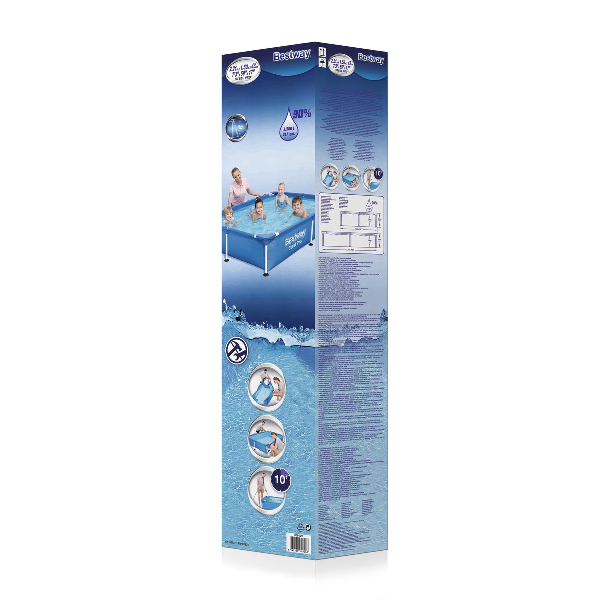 BWAY POOL STEELPRO 221X150X43CM M.M