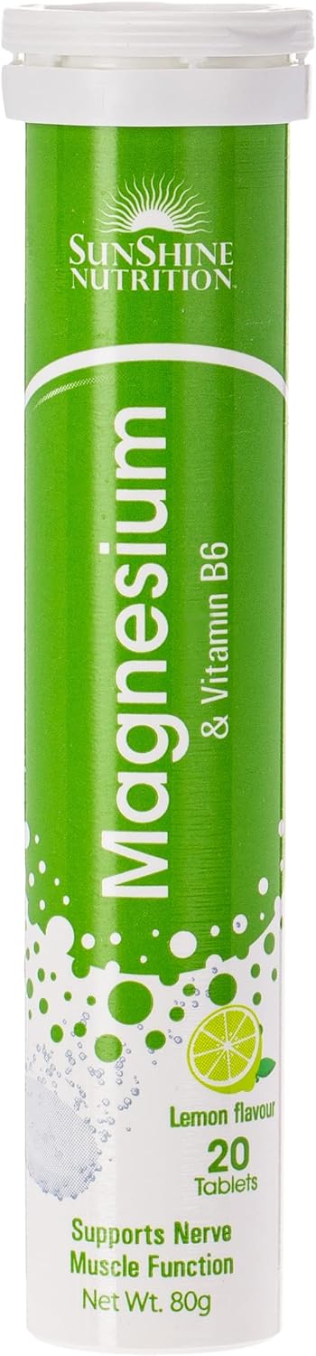 Sunshine Nutrition Magnesium + Vitamin B6 Effervescent 20 Tablets