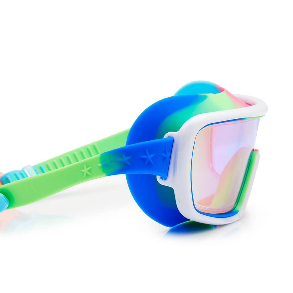 Bling2O Cyborg Cyan Prismatic Swim Goggles, 5+ years