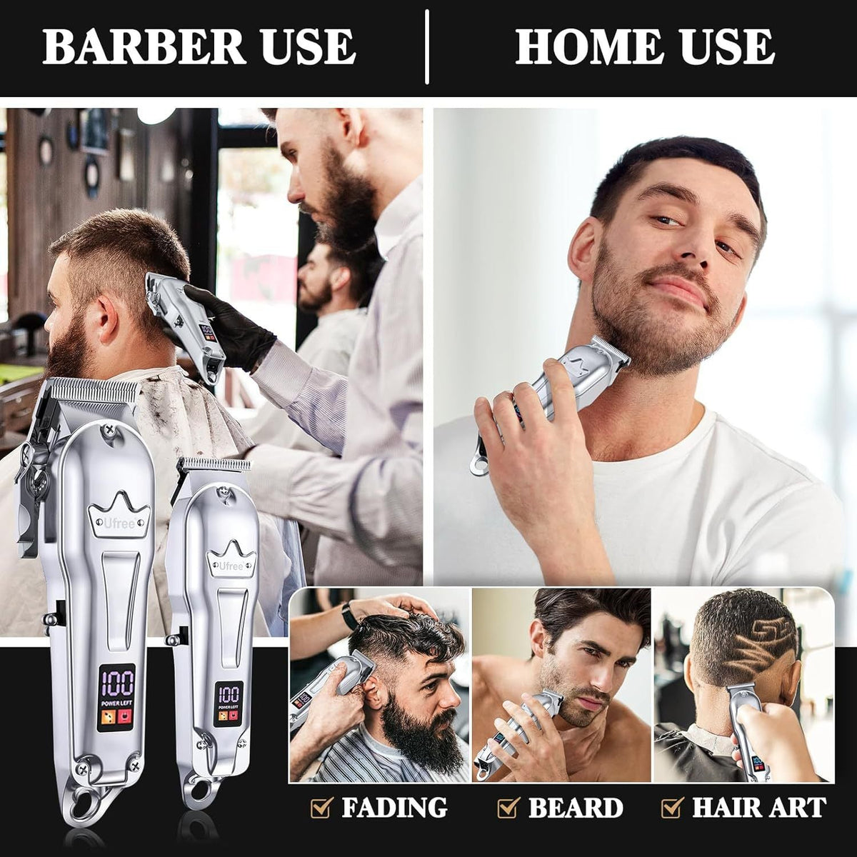 2-in-1 Hair Clipper with Digital Display