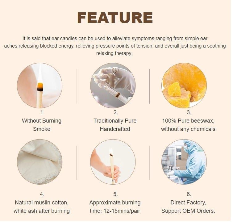Ear Candle Indian Hopi Beeswax Ear Candle Natural Aromatherapy Ear Wax Remover