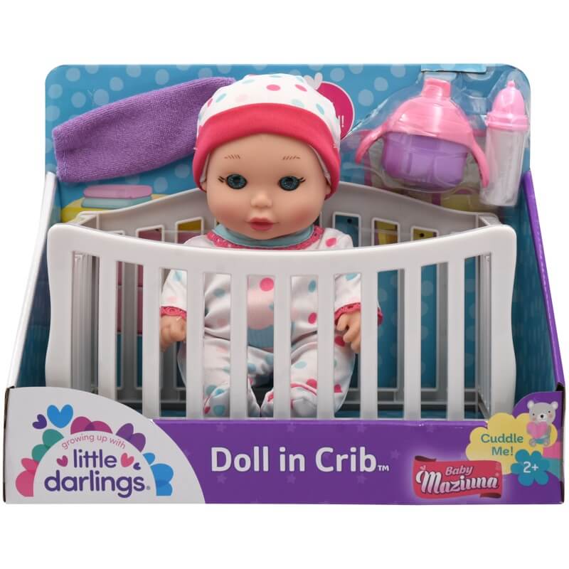 Baby Maziuna Little Darlings Doll in Crib, 2+ Years