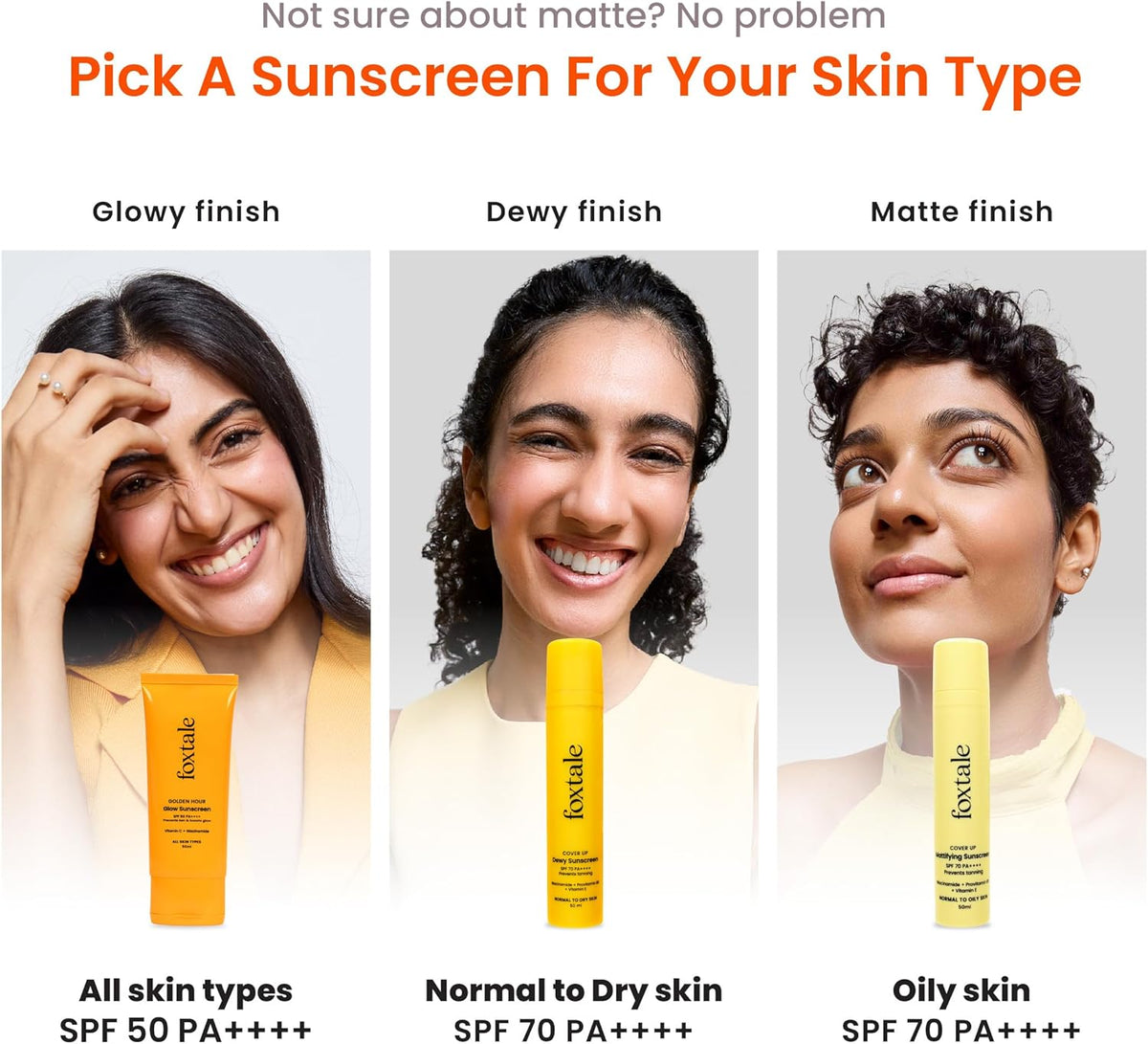 Foxtale Niacinamide Matte Sunscreen Mattifying Sunscreen Spf70+Pa++++ 50Ml
