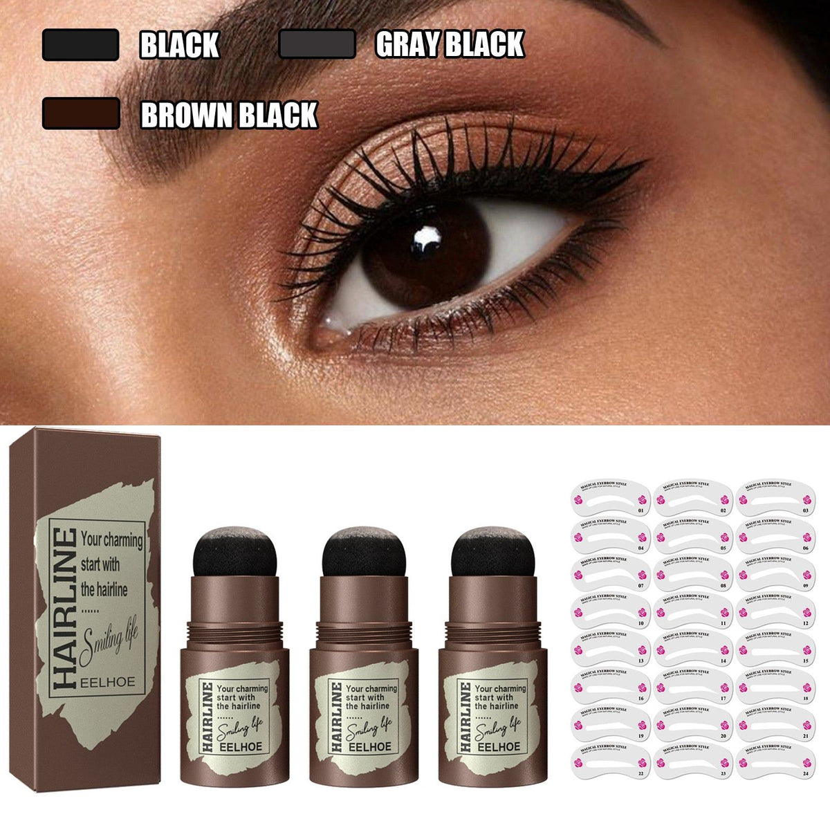 Brow Print Eyebrow Kit, Natural Hairline & Eyebrow Enhancement, Quick & Easy Makeup ,1pcs