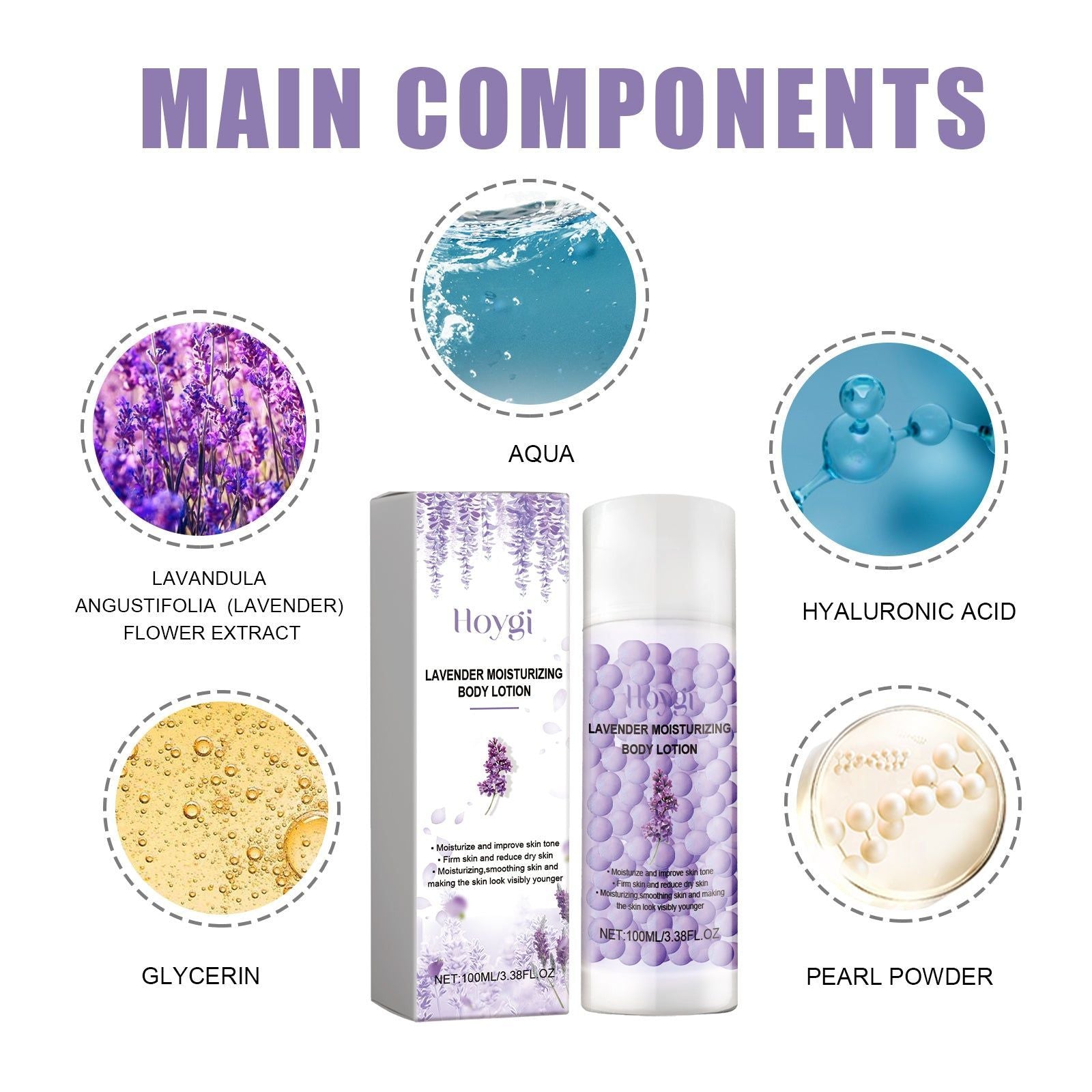 Lavender Moisturizing Body Lotion, Hydrating, Whitening, Smooth Skin, Elegant Fragrance ,100ml