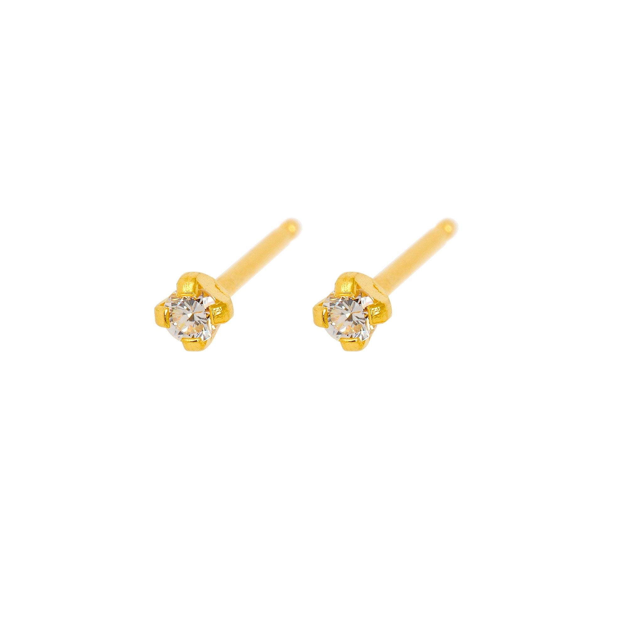 CAFLON ENGLAND Fashion Sense Gold Plated Earring, White Cubic Zirconia