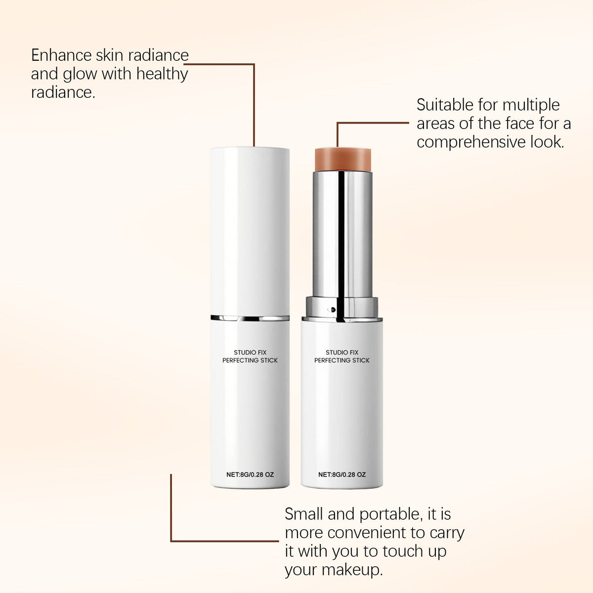Brightening Stick Concealer Foundation Long-Lasting Hydrating Flawless Cover ,8g