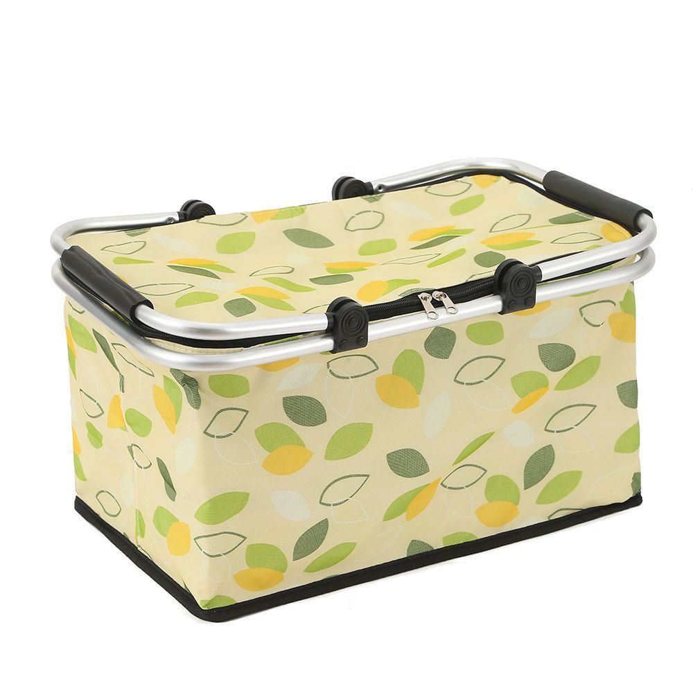 Insulated Picnic Basket with Aluminum Frame and Thermal Lining