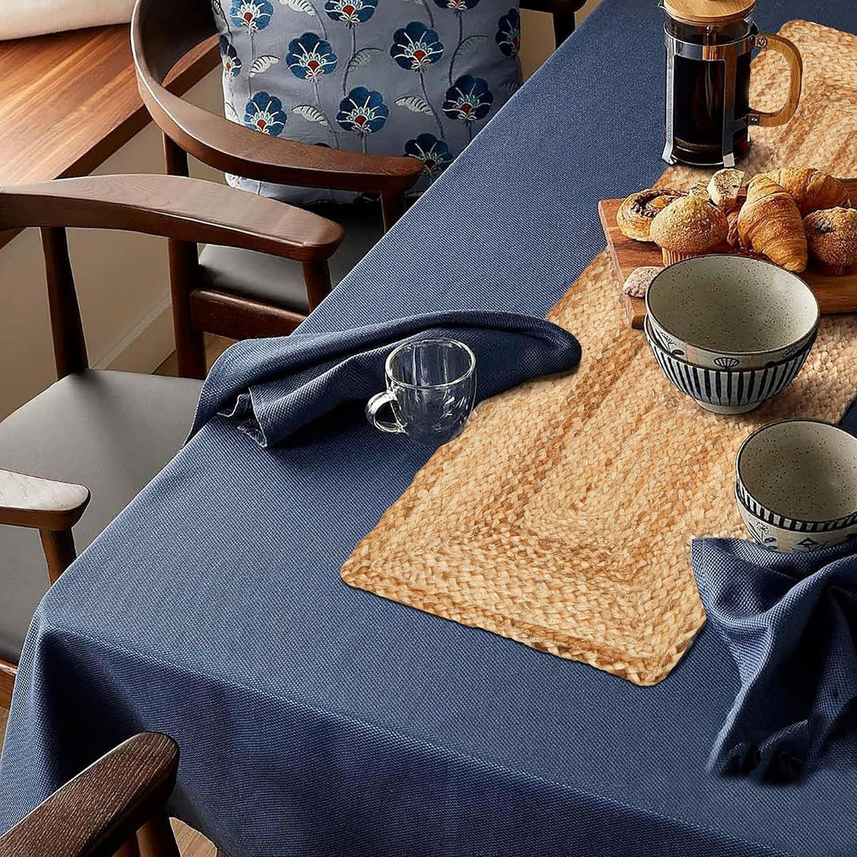 AIESY®- Reversible Jute Braided Eco-Friendly Table Runner