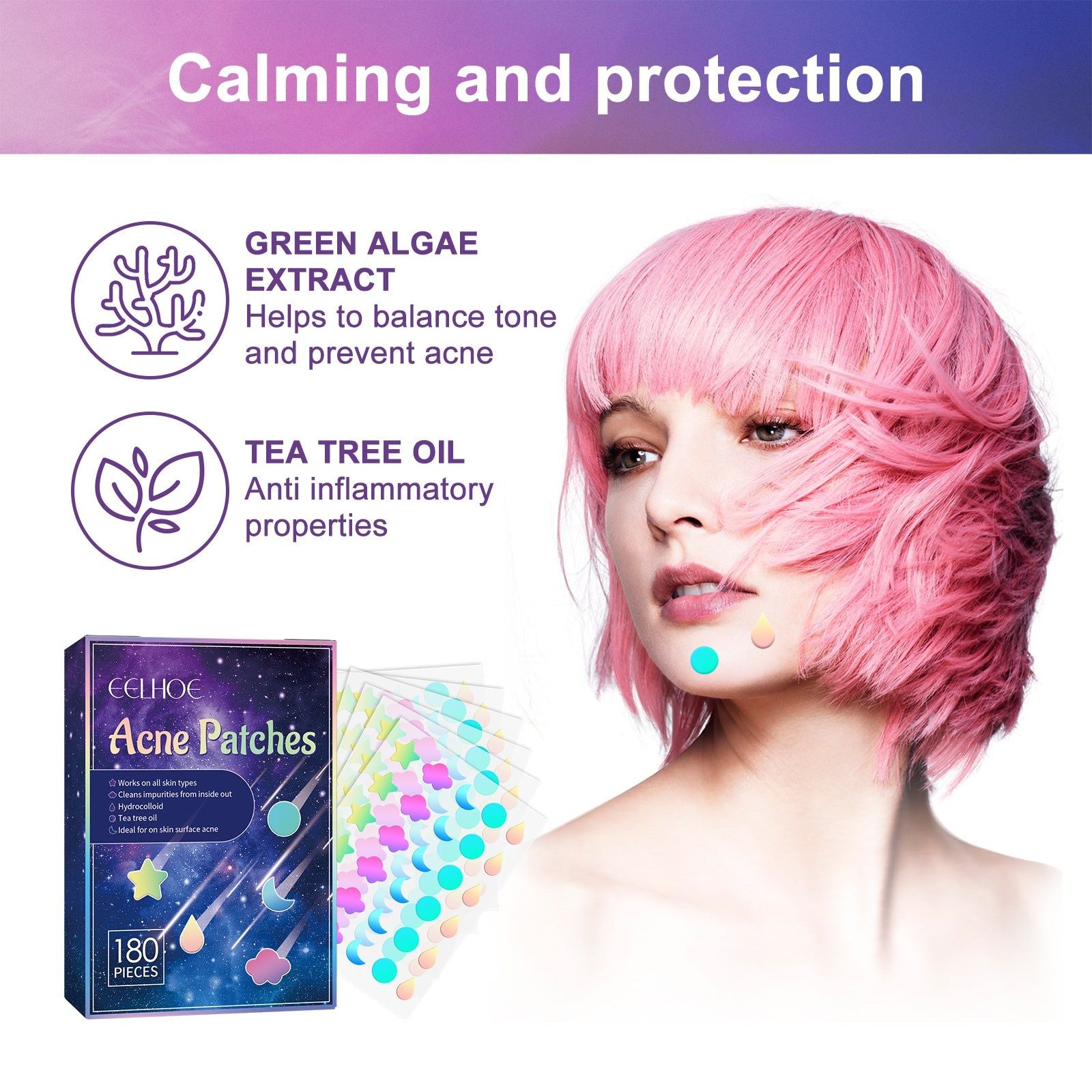 Reduce Acne Fast with Acne Patches, Clear Pores, Heal Skin, Natural Ingredients ,180pcs