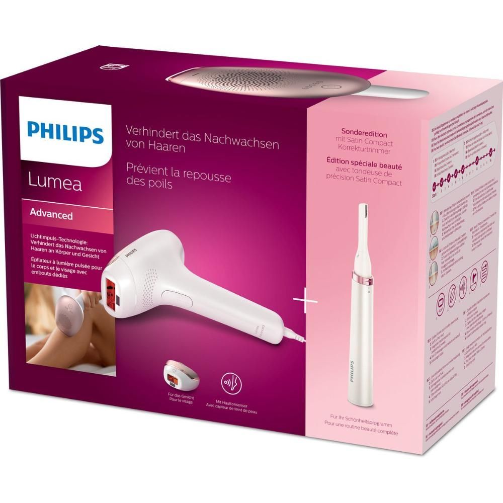 Philips Lumea BRI921/00 Laser Epilation IPL Hair Removal Device + Eyebrow Trimmer, Face + Body + Sensitive Area Use