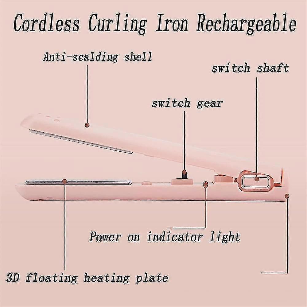 Mini Curling Iron With Dual Use, Durable Styling, 2-in-1 Mini Curler, Usb Rechargeable Small Curling Iron, For Short And Long Hair-green zxin