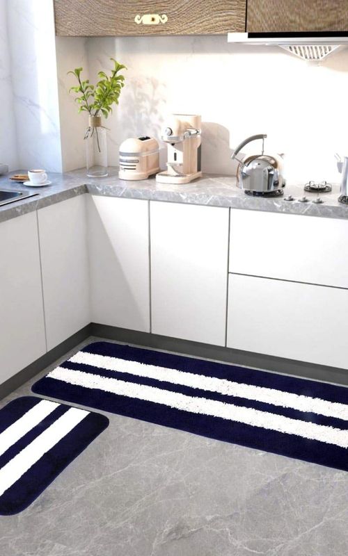 AIESY® Set of 2 pcs Soft Anti Slip Runner Quick Dry Bath Mat