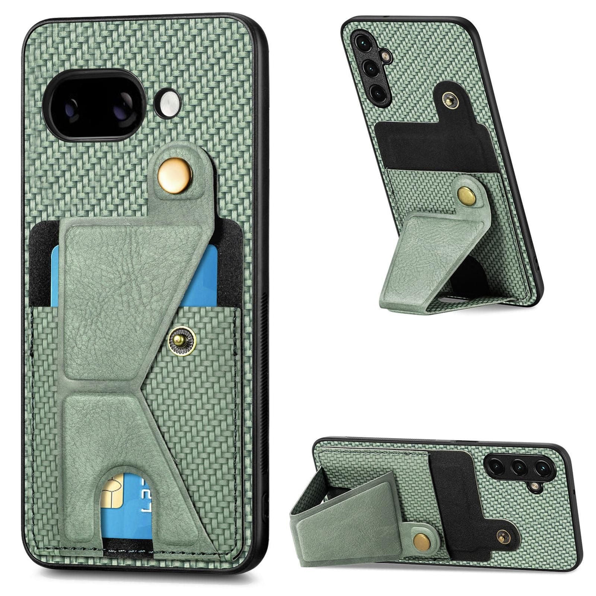 Carbon Fiber Wallet Case For Google Pixel 9a