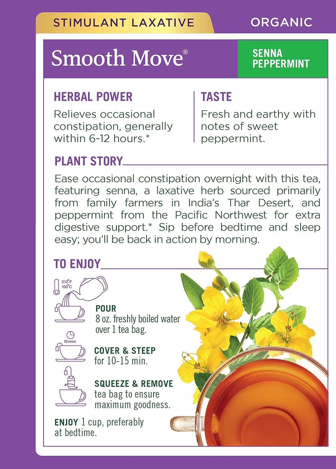 Traditional Medicinal Smooth Move Peppermint, 16 Teabags