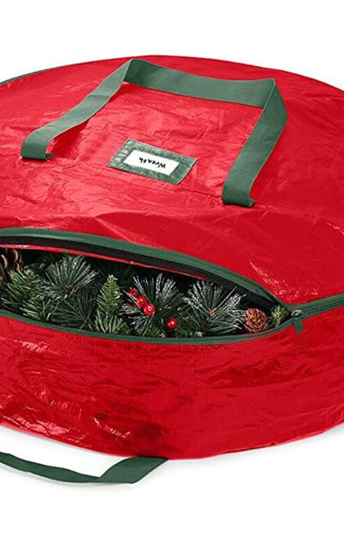 Christmas Wreath Storage Bag Holiday Organizer Wreath Container Box With Handle