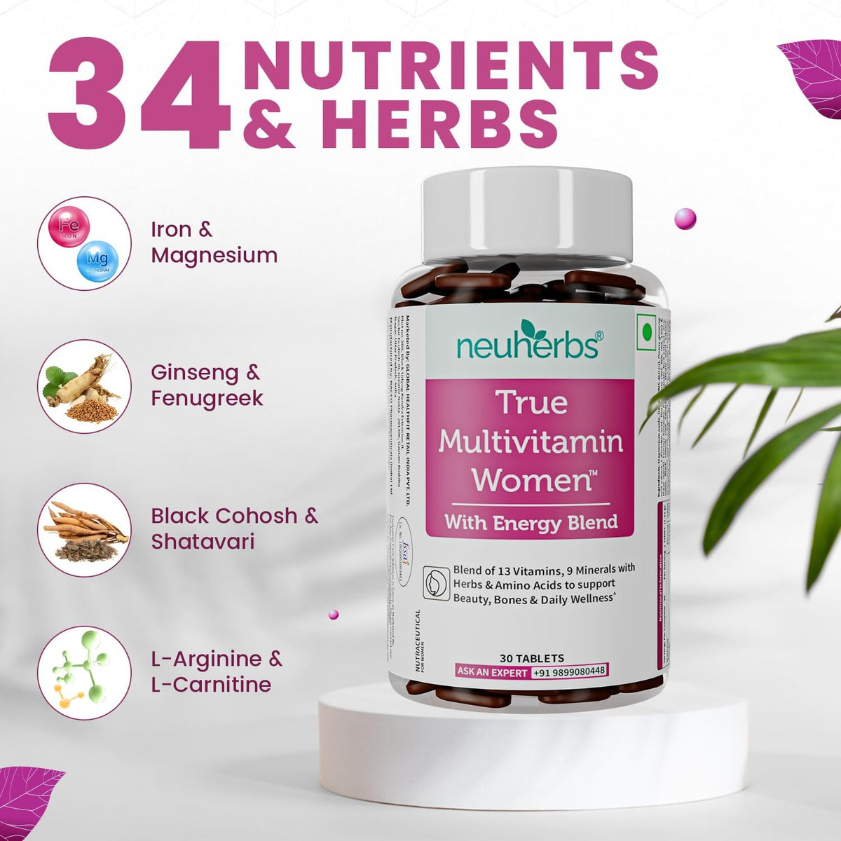 Neuherbs True Multivitamin Women -Veg Tablets 30