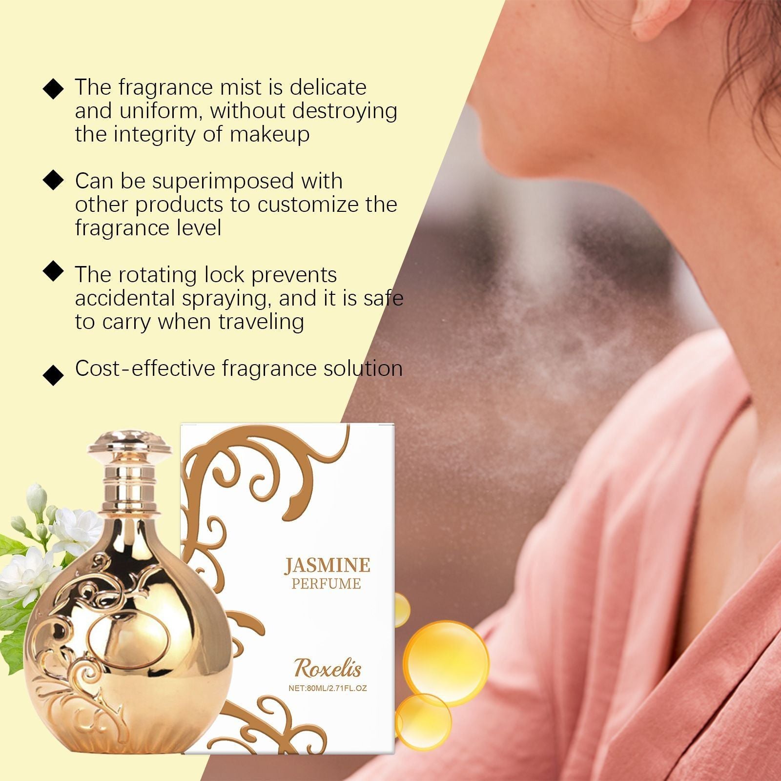 80ml Jasmine Perfume with Floral and Long Lasting Scent