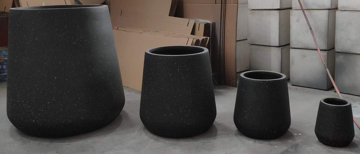 20x25cm Black Fiberclay Planter #KD-003
