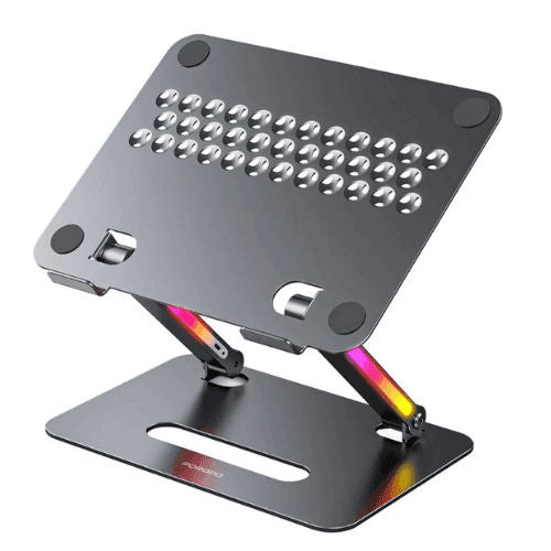 PORODO- alum alloy adjustable &amp; foldable laptop bracket with led