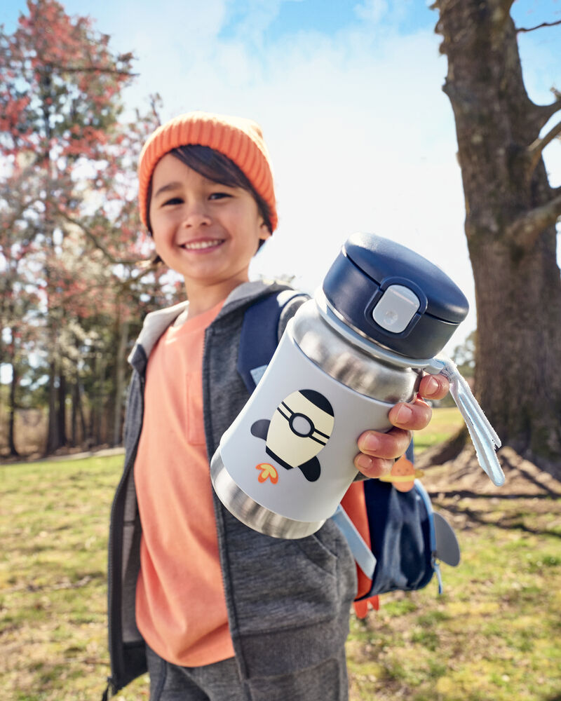 Skip Hop Spark Style Stainless Steel Straw Bottle - Rocket