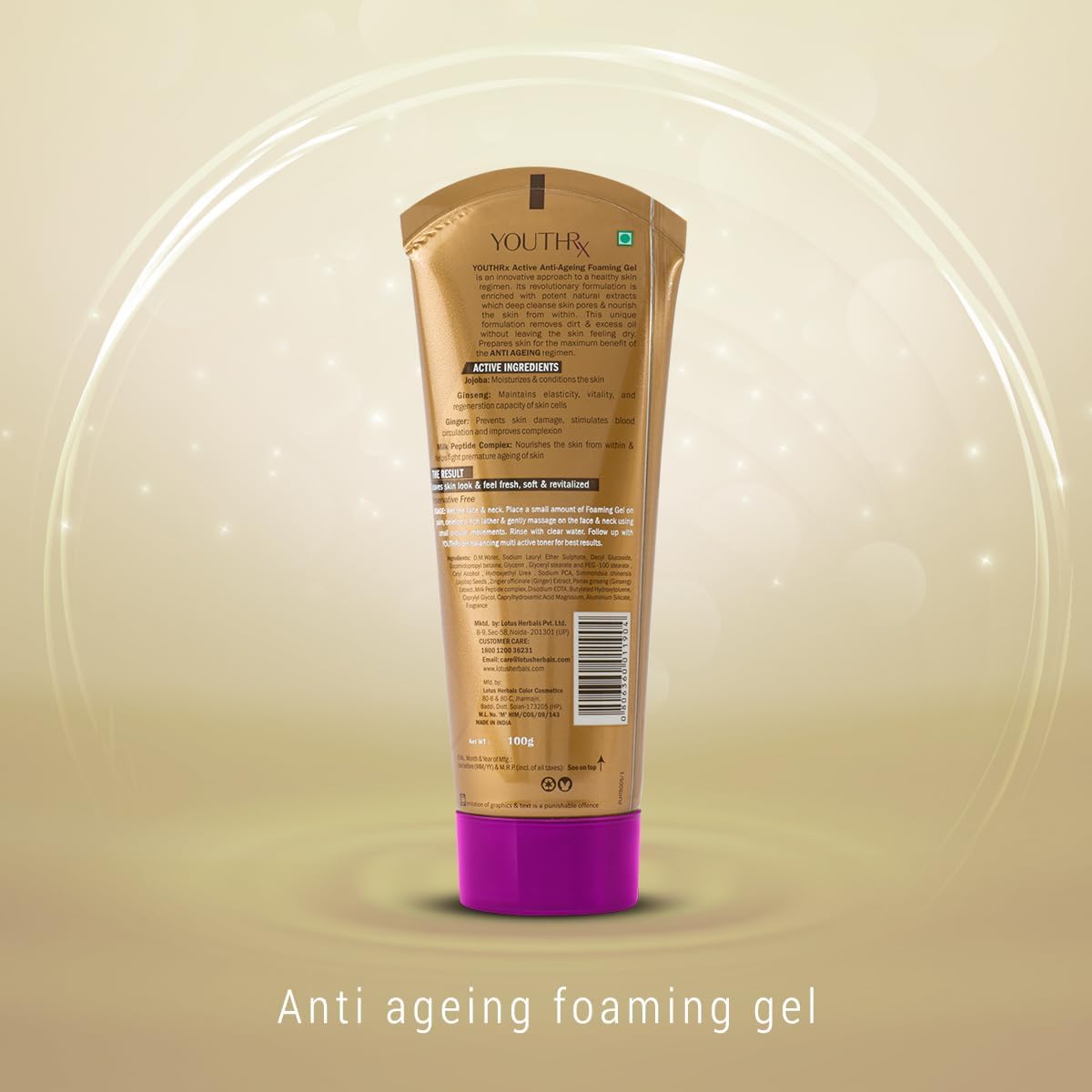 LOTUS Herbals YouthRx Active Anti Ageing Foaming Gel 100g -