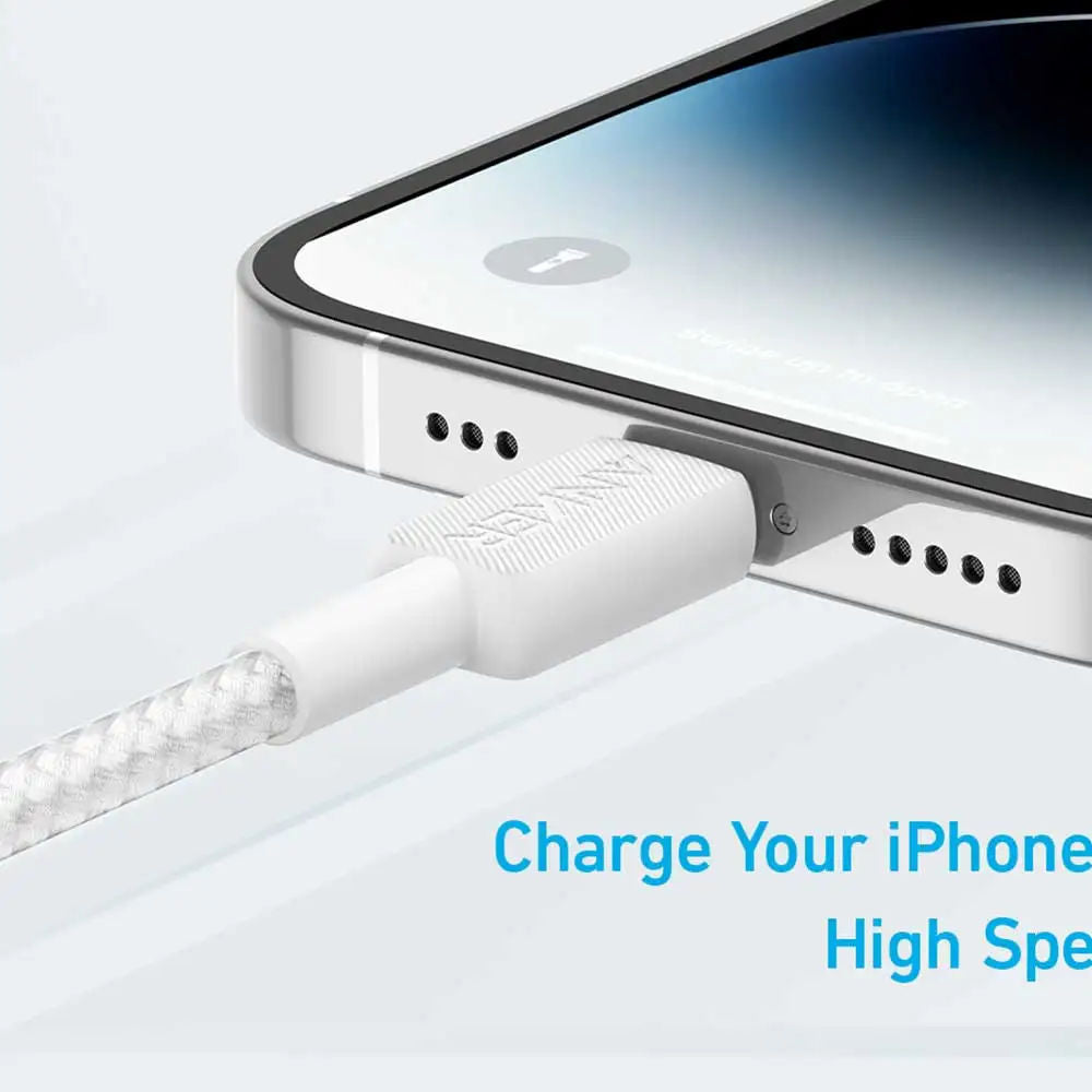 Anker 322 USB-C to Lightning Cable 3ft Fast Charging Braided, White