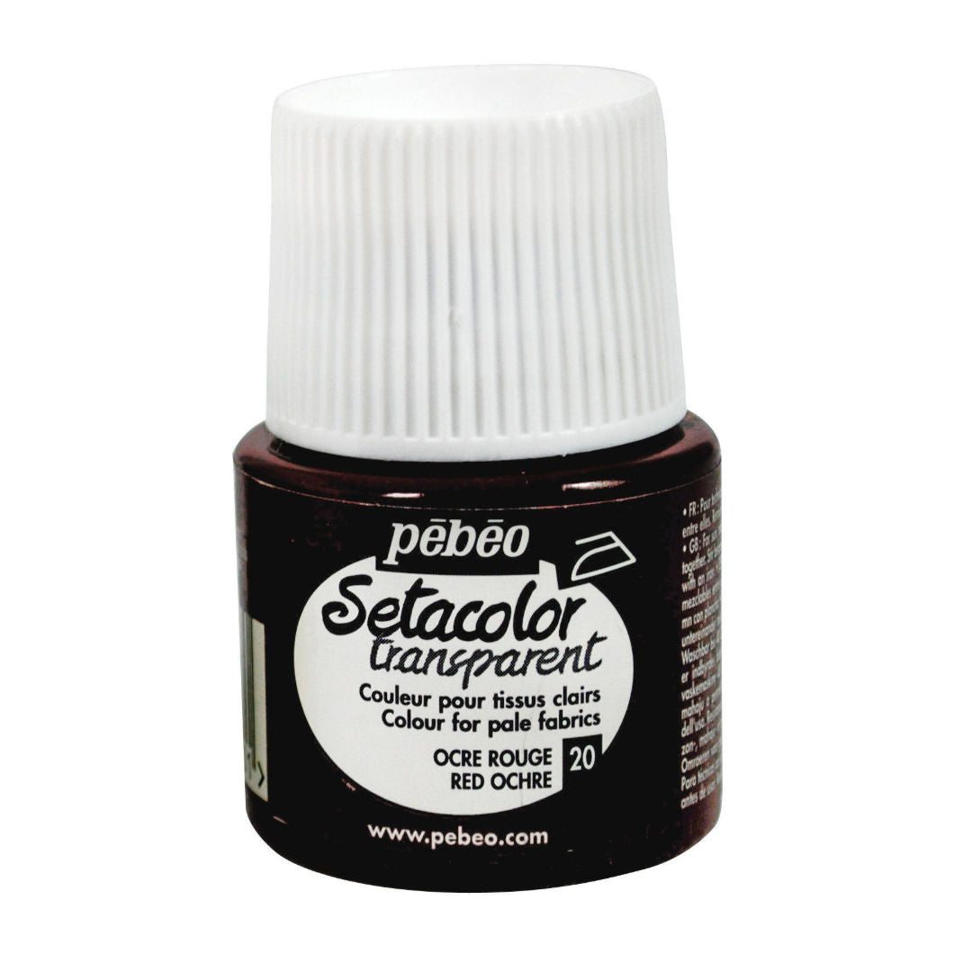 Pebeo Setacolor Transparent Fabric Paint, Red Ochre, 45 ml, 329020