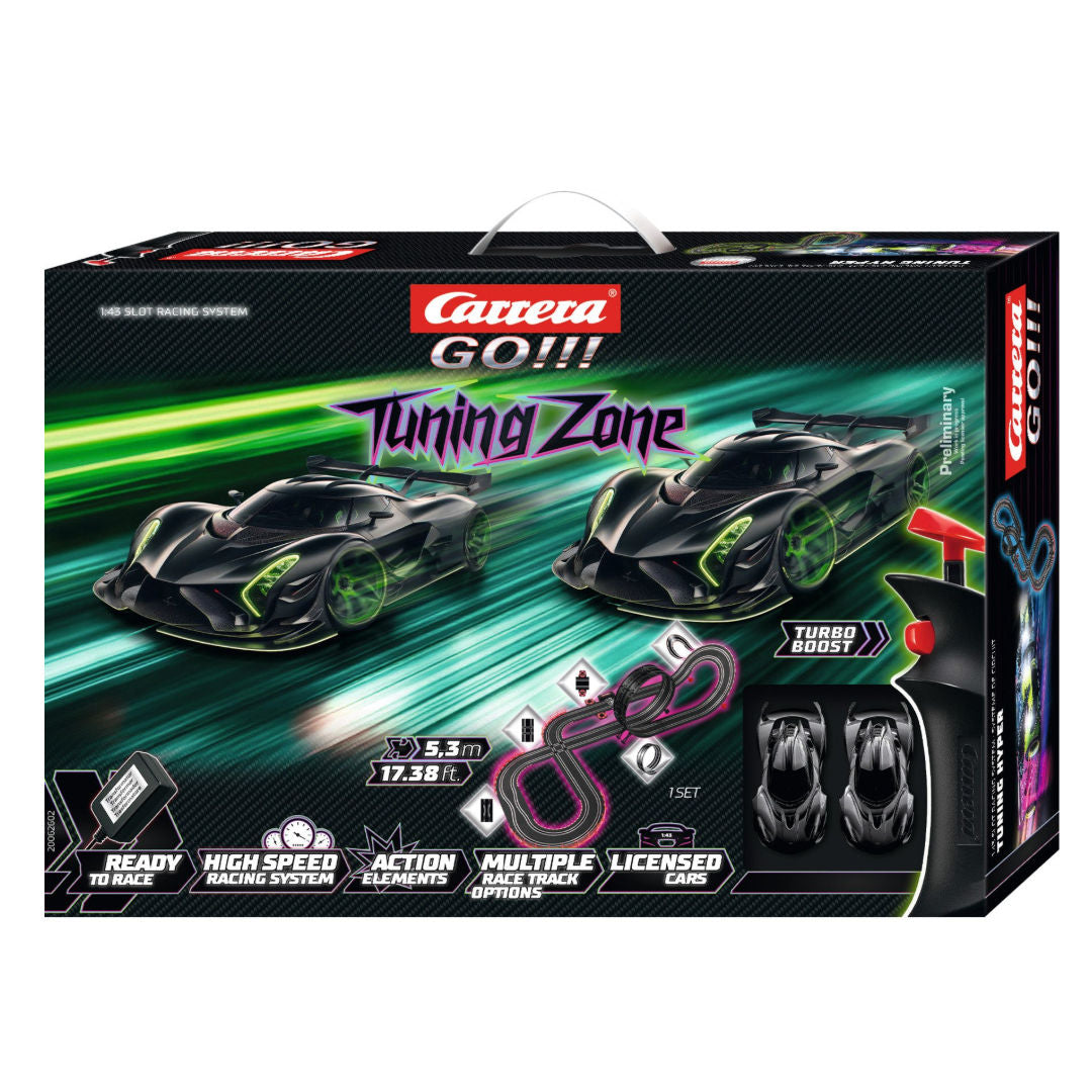 Carrera GO!!! Tuning Zone Slot Cars Racing Track Set 5.3m, 6+ years