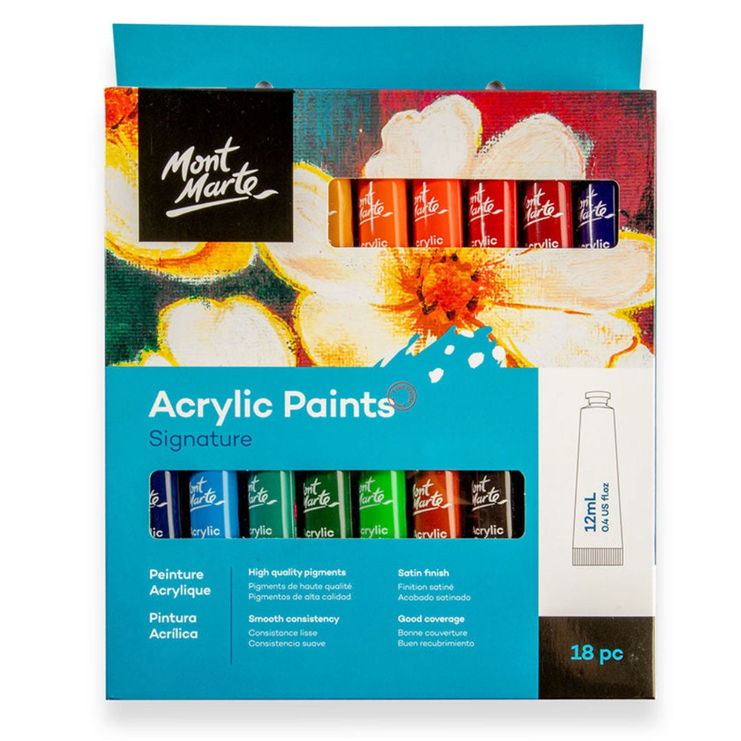 Mont Marte Acrylic Paint Signature Set, 18x12ml, PMHS0033 P24-507