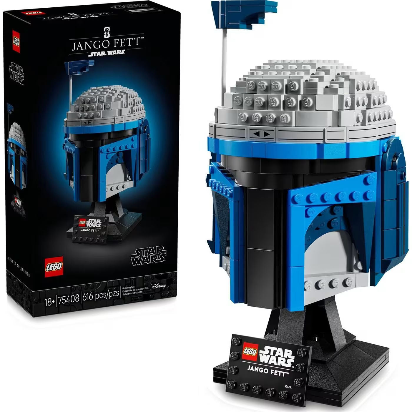 LEGO Star Wars Jango Fett Helmet Building Set for Adults 18+, 616 Pieces