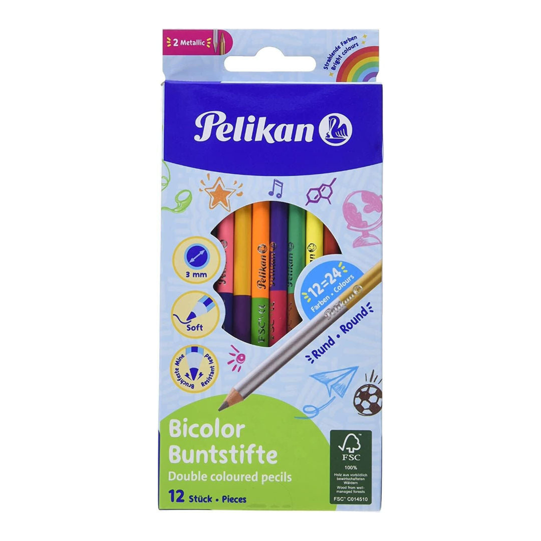 Pelikan Bi-Color Round Pencils, 12 pieces, 700146-N