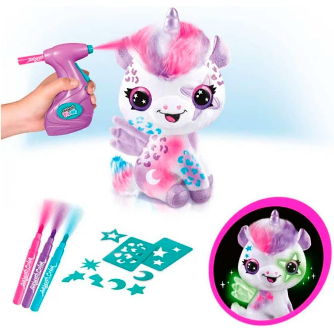 Canal Toys Magic Unicorn Glow-in-the-Dark Airbrush Plush Set, 26cm, 6+ Years