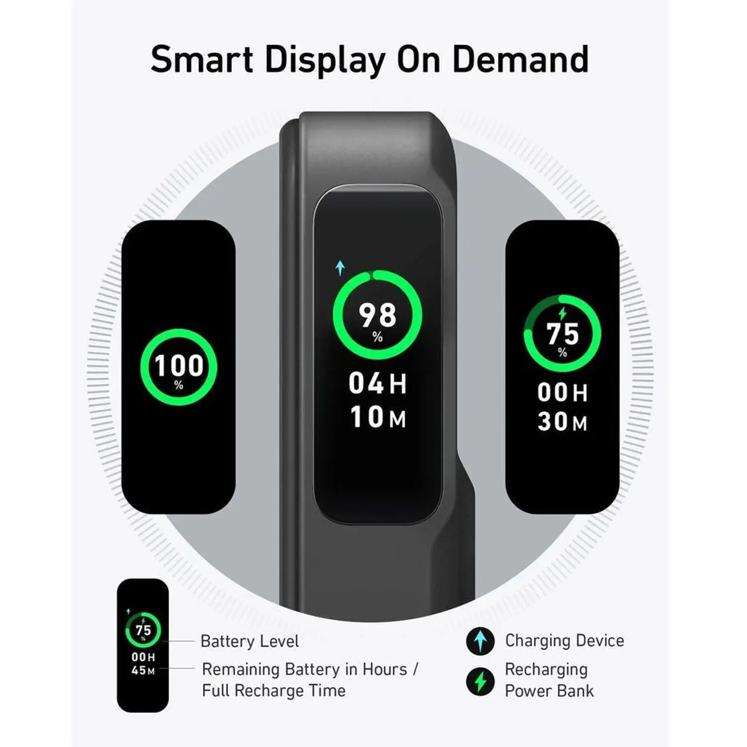Anker MagGo 10,000mAh Qi2 Power Bank, 15W Wireless Fast Charging, Smart Display, Built-in Stand
