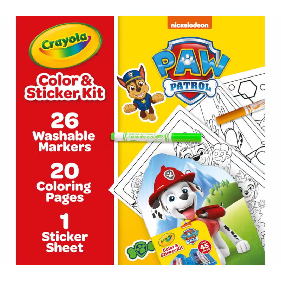 Crayola PAW PATROL Colour & Sticker Kit, 45+ Pieces