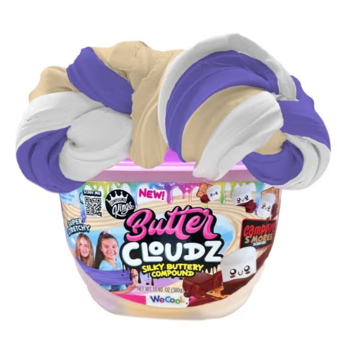 WeCool COMPOUND Kings Butter Cloudz, Silky Buttery Compound, Campfire S'mores Scented Slime In A  Tub, 380gm