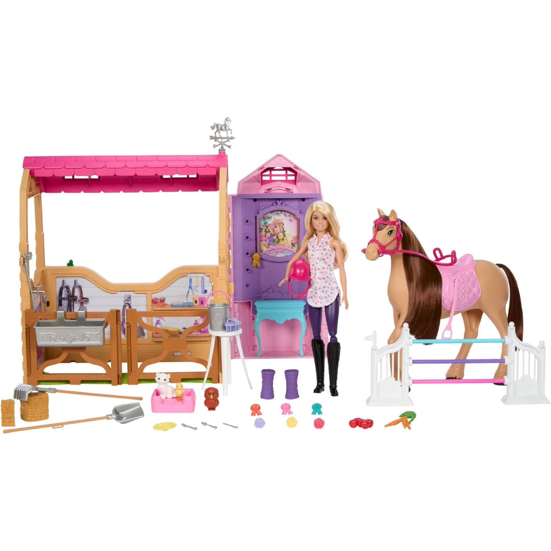 Barbie Mysteries, The Great Horse Chase Ultimate Stable Playset, JDN43, Doll, Horse & 25+ Accessories with 6 Play Areas