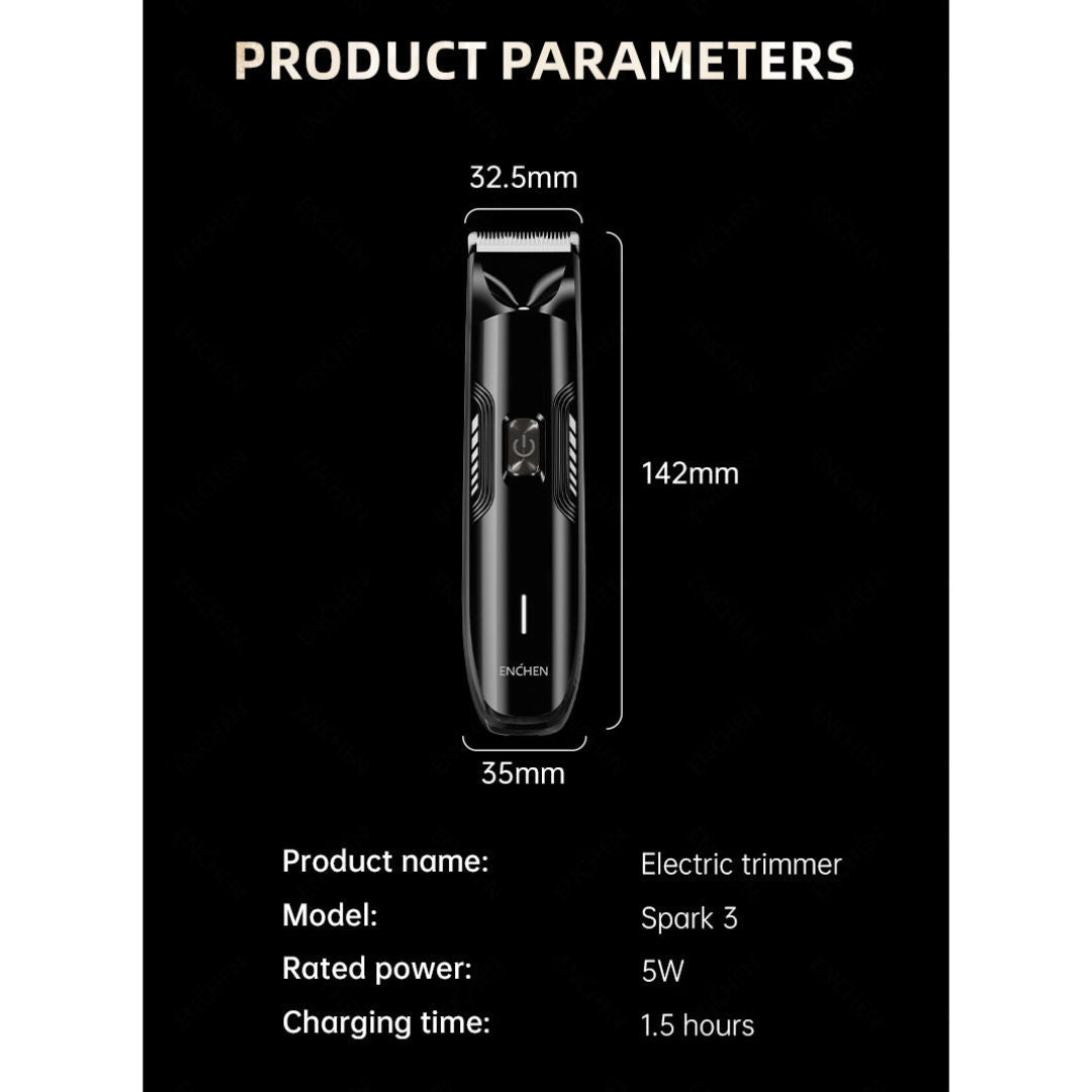 ENCHEN Spark 3 Cordless Body & Groin Hair Trimmer, Waterproof, 4 Guide Combs, USB Rechargeable