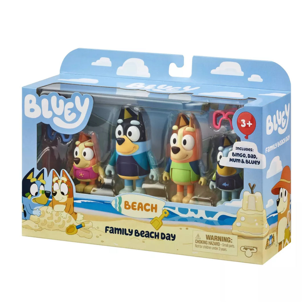 Bluey Series 9 Family Beach Day Figure Pack 6.35-7.62cm, Pack of 6, 3+ years