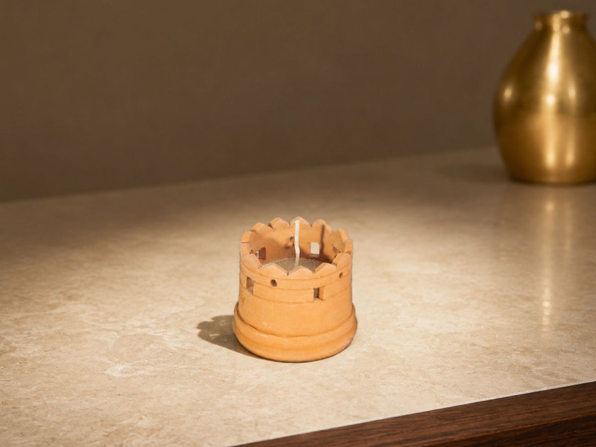 Frankincense Candle, Traditional Terracotta Holder, Assorted Design