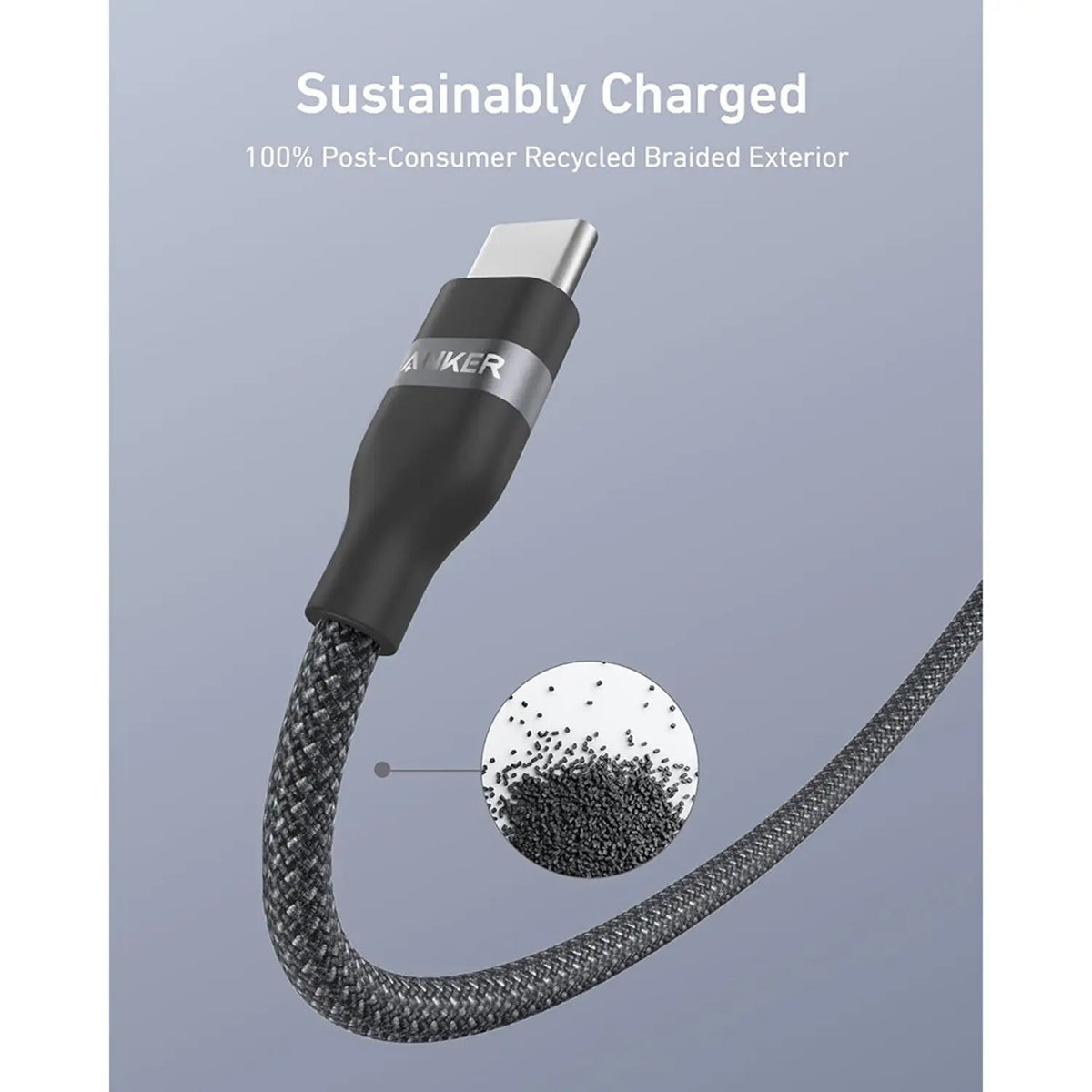 Anker USB-C to Lightning Cable 6ft Fast Charging Braided, Black