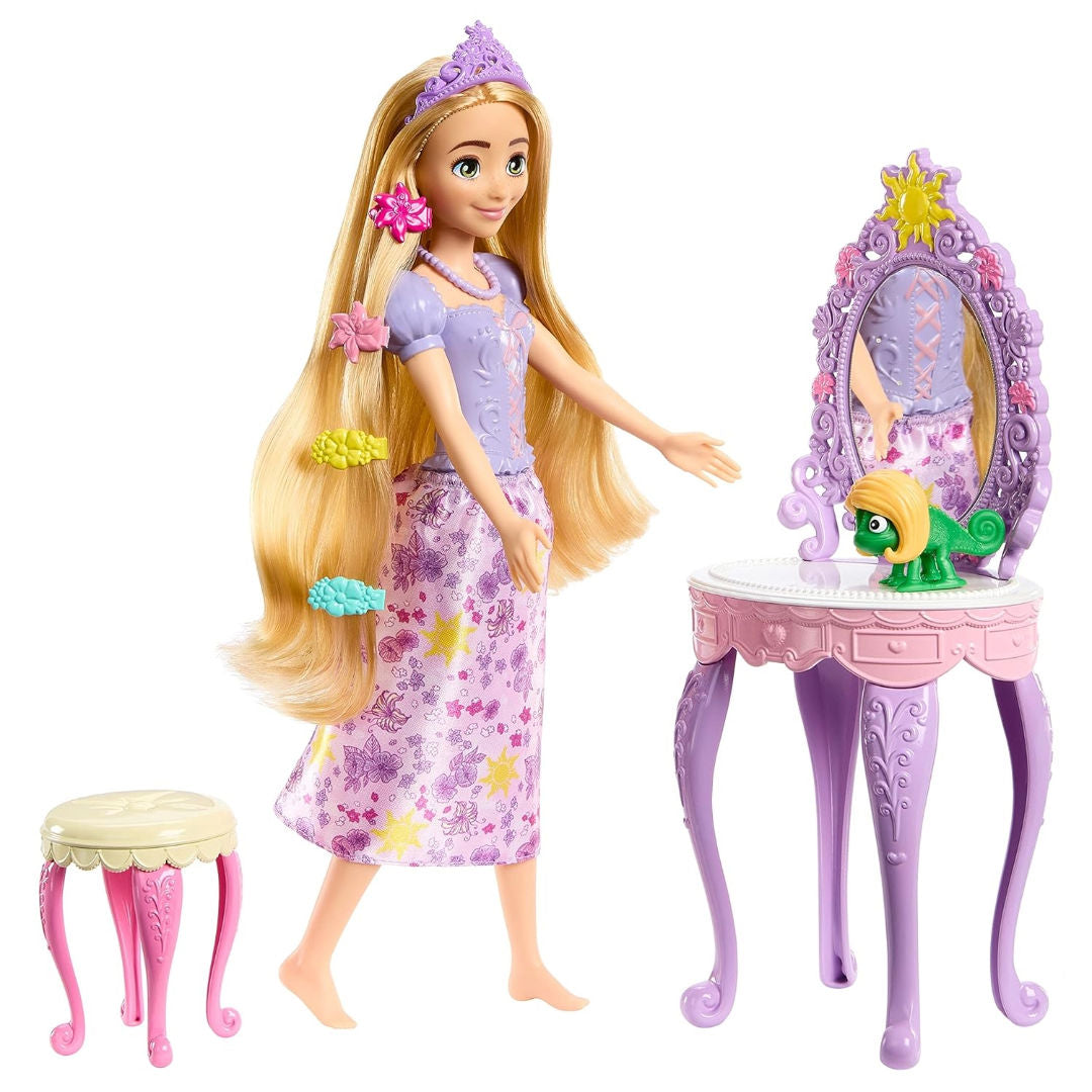 Disney Princess Tangled Rapunzel Vanity Doll & Accessories Set, For Age 3+ Years